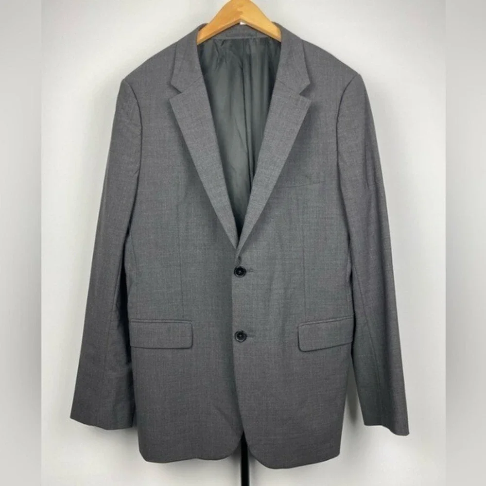 Theory Charcoal Gray Xylo Godsford Stretch‎ Wool 2 Button Suit Jacket Blazer 42R